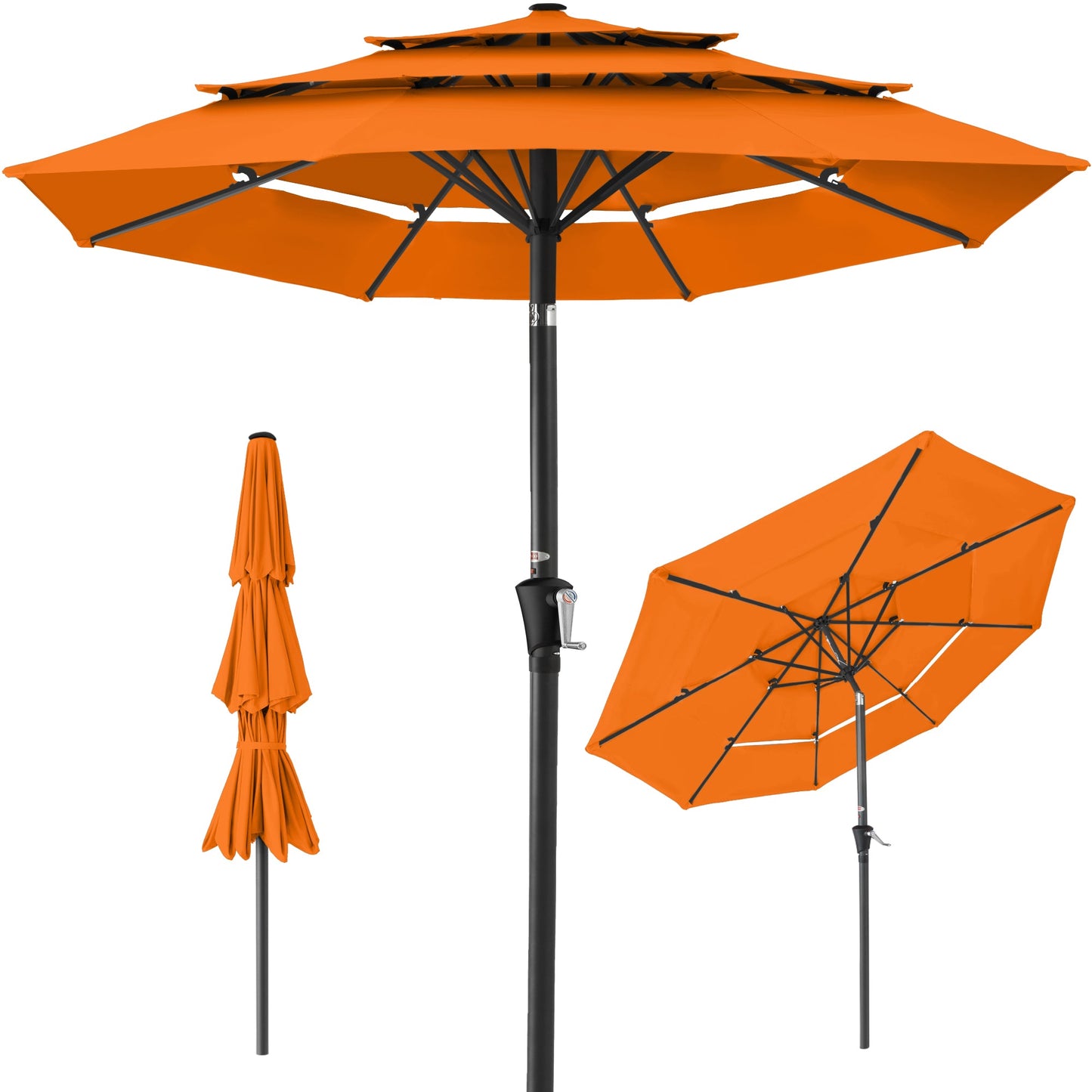 3-Tier Patio Umbrella with Tilt Adjustment Crank - 10ft with practical outdoor-ready details