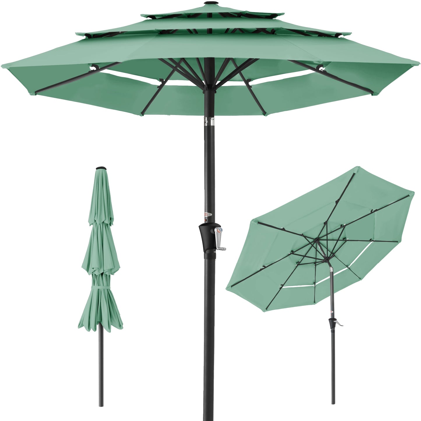 3-Tier Patio Umbrella with Tilt Adjustment Crank - 10ft with practical outdoor-ready details