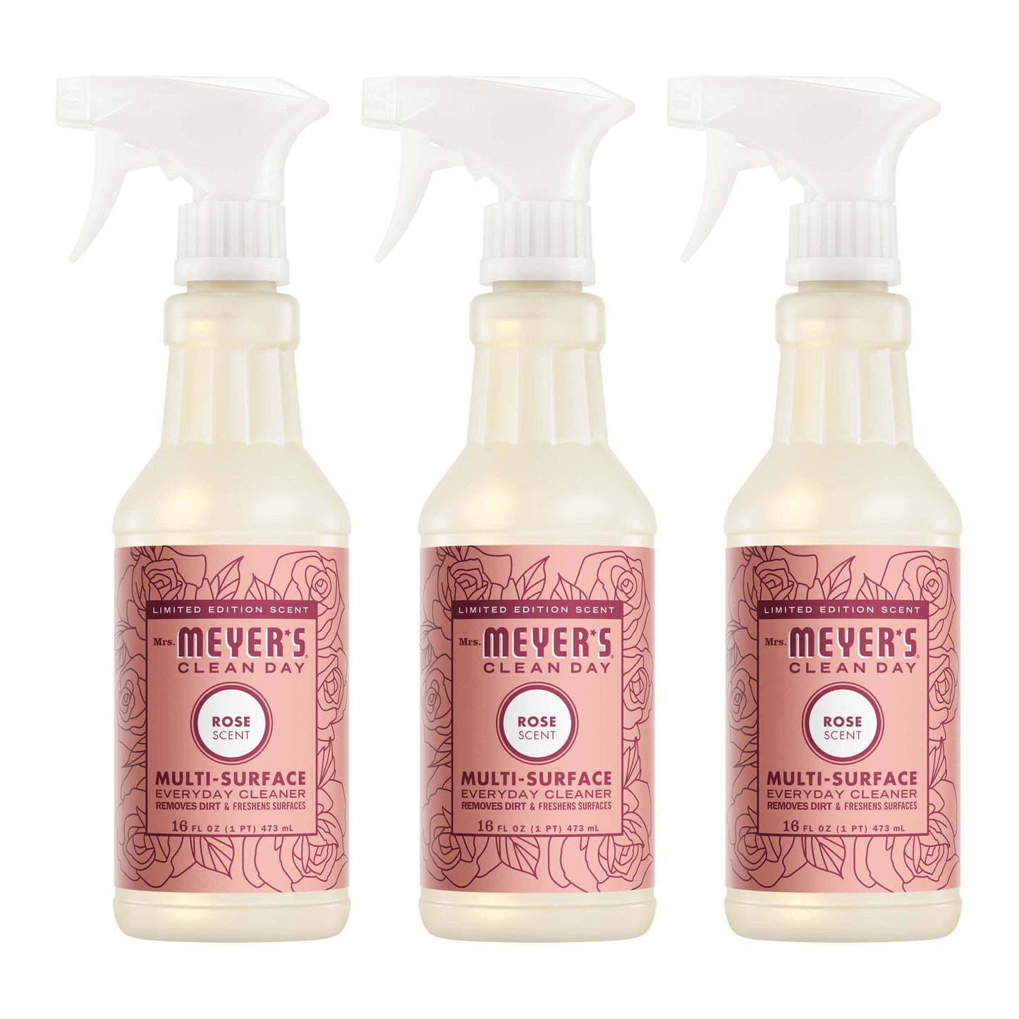 Rose Multi-Surface Cleaning Spray 3-Count Bundle | Mrs. Meyer's Clean Day