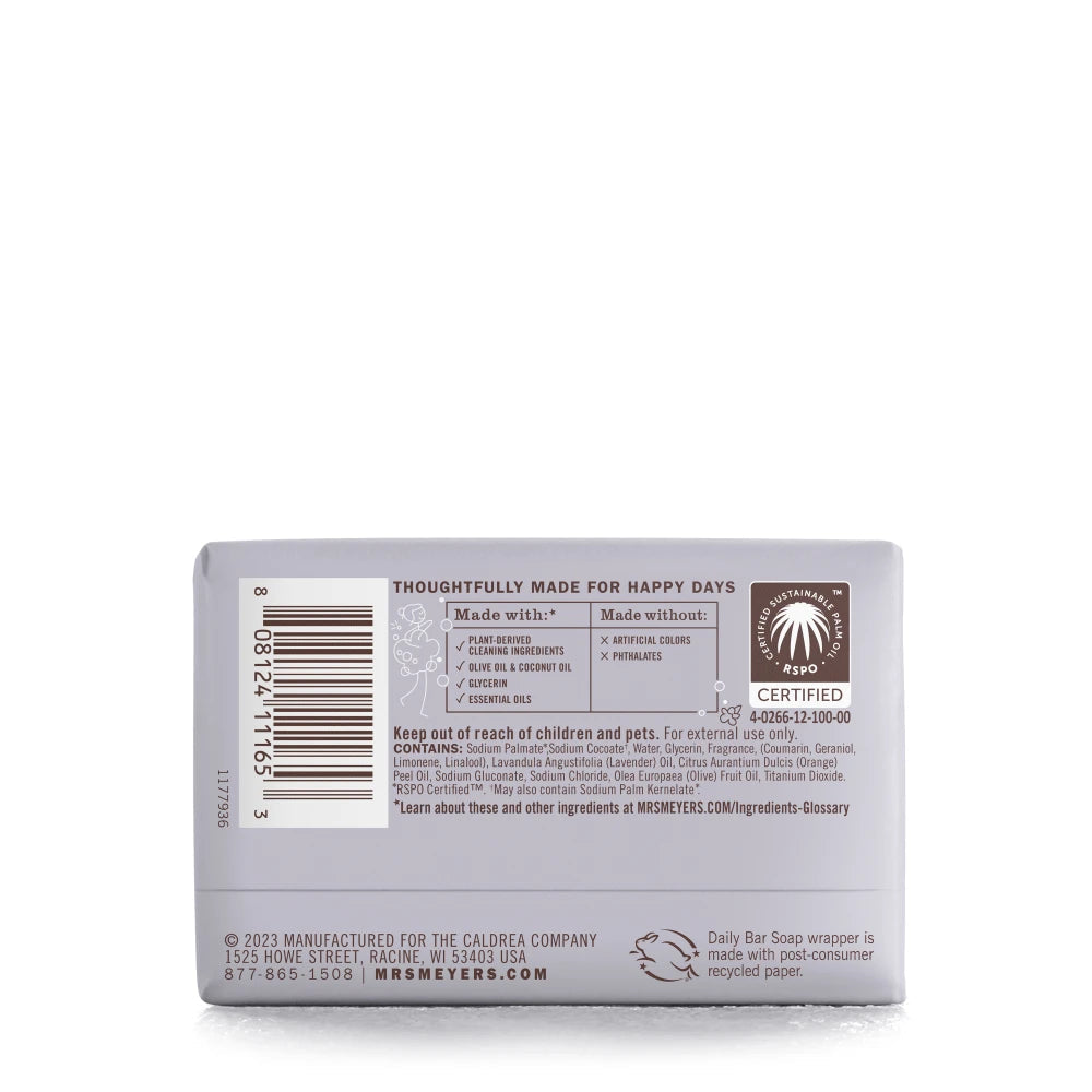 Lavender Daily Bar Soap Home Essential | Mrs. Meyer's Clean Day