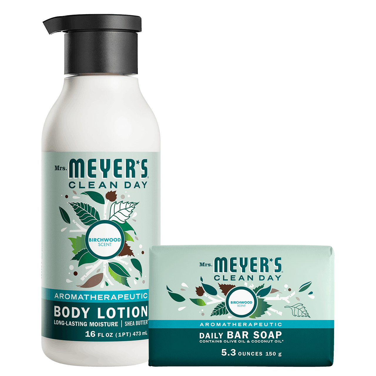 Birchwood Bar Soap & Body Lotion Set Gift-Ready | Mrs. Meyer's Clean Day