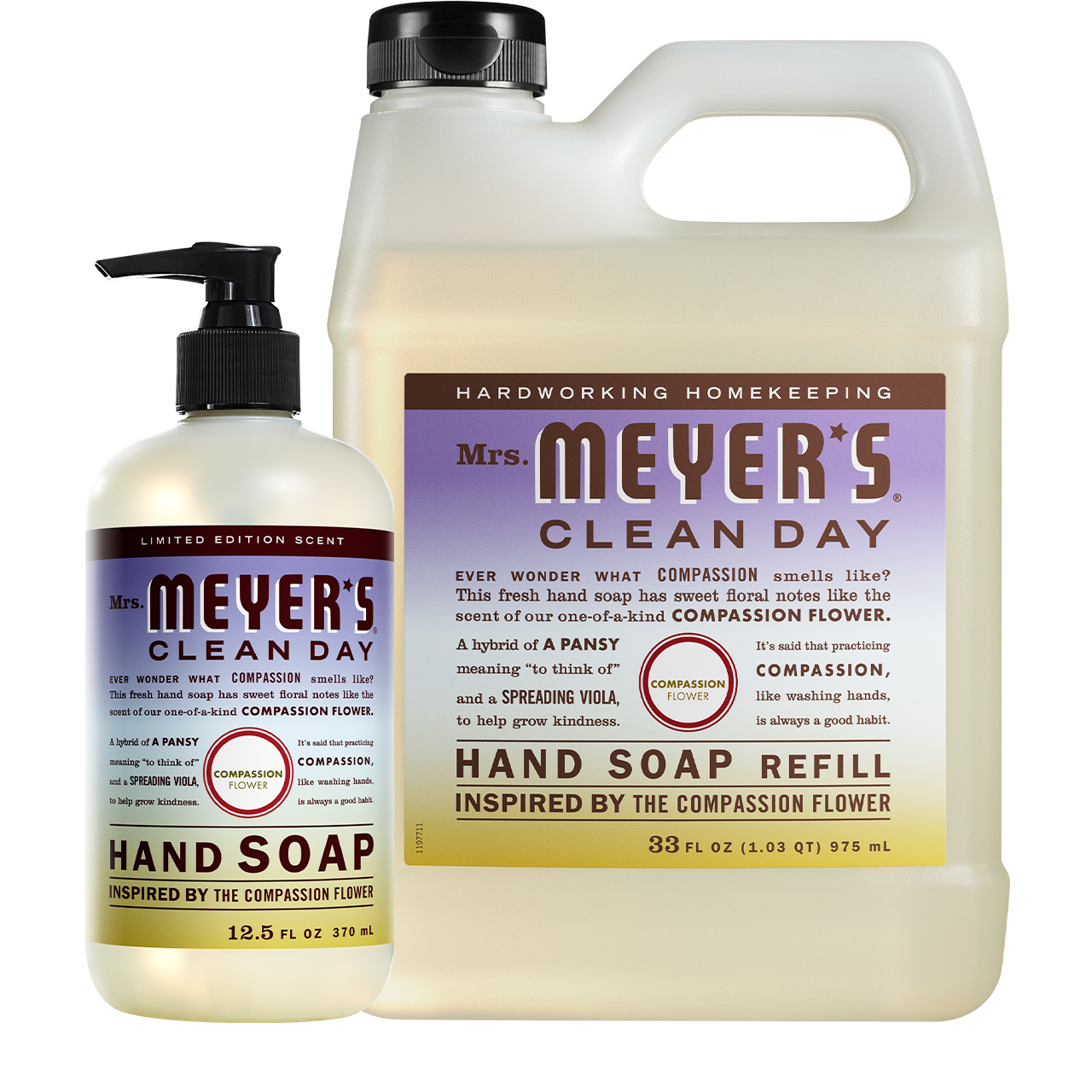 Compassion Flower Hand Care Soap & Refill Set | Mrs. Meyer's Clean Day