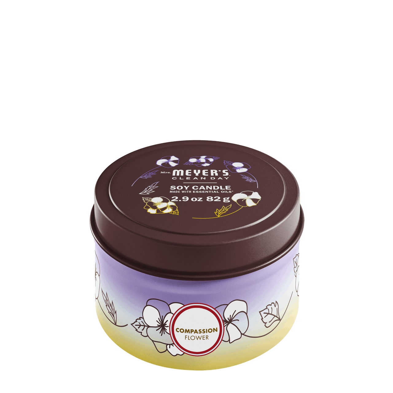 Compassion Flower Small Scented Tin Candle | Mrs. Meyer's Clean Day