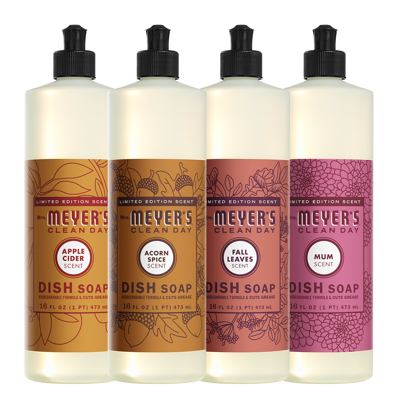 Fall Seasonal Dish Soap for Kitchen Cleanup Collection | Mrs. Meyer's Clean Day
