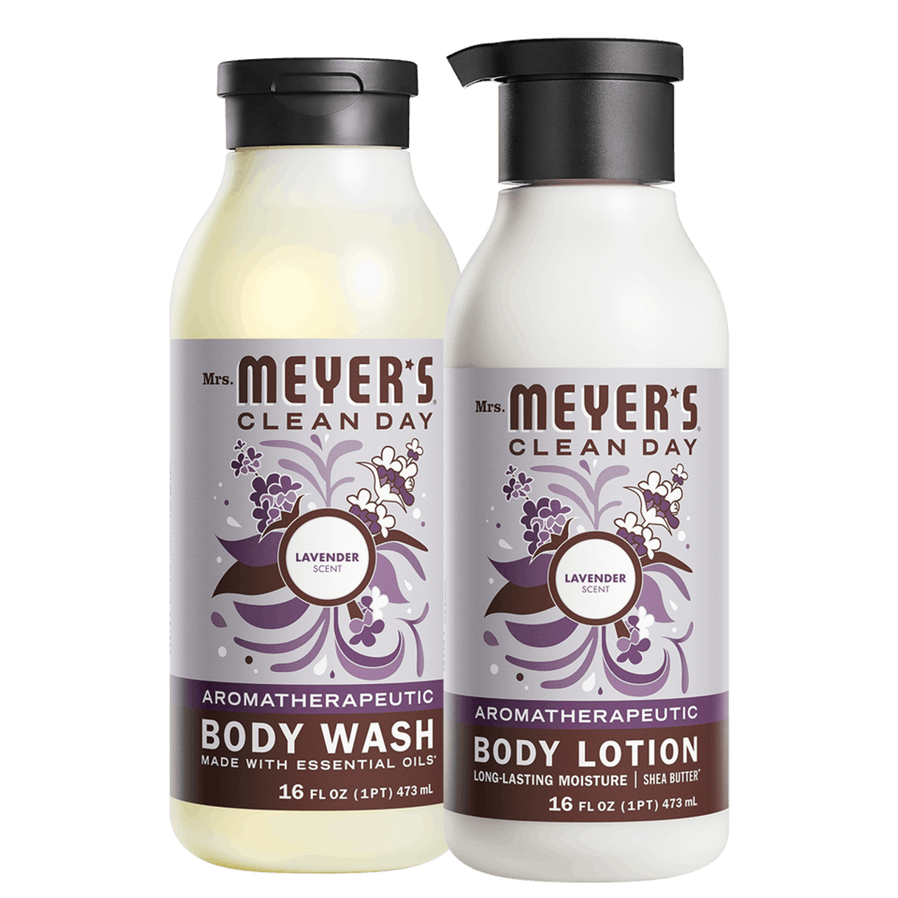 Lavender Body Wash & Body Lotion Set Gift-Ready | Mrs. Meyer's Clean Day