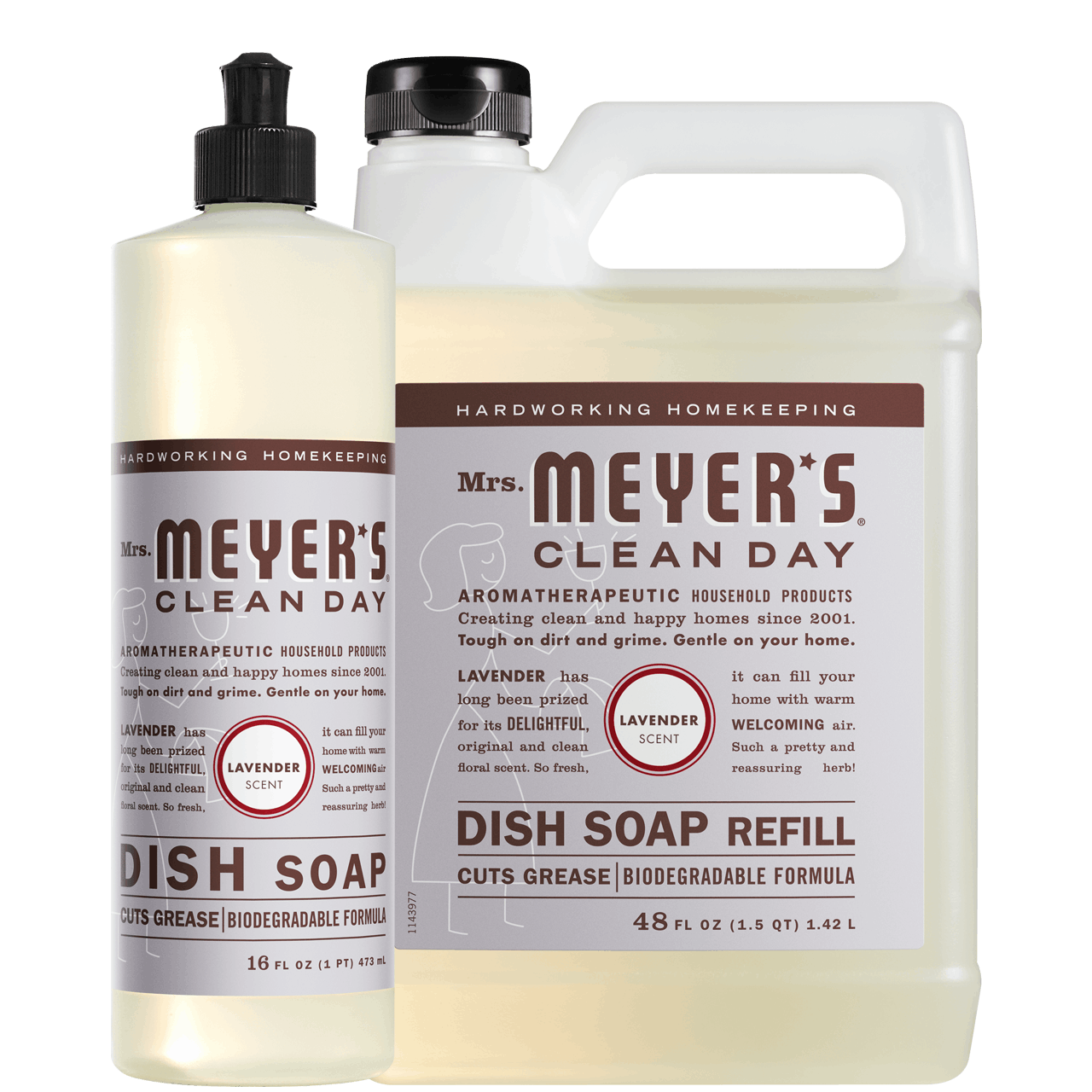 Lavender Dish Soap for Kitchen Cleanup & Refill Set | Mrs. Meyer's Clean Day