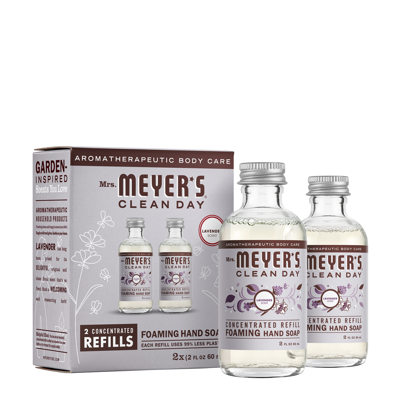 Lavender Foaming Hand Soap Concentrate Refills 2-Pack Home Essential | Mrs. Meyer's Clean Day