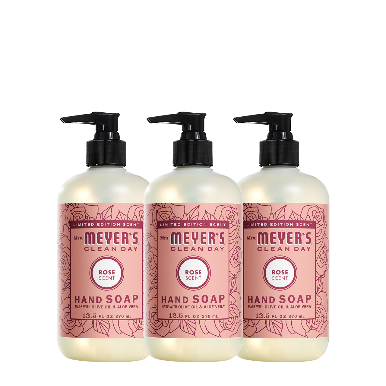 Rose Hand Care Soap 3-Count Bundle | Mrs. Meyer's Clean Day