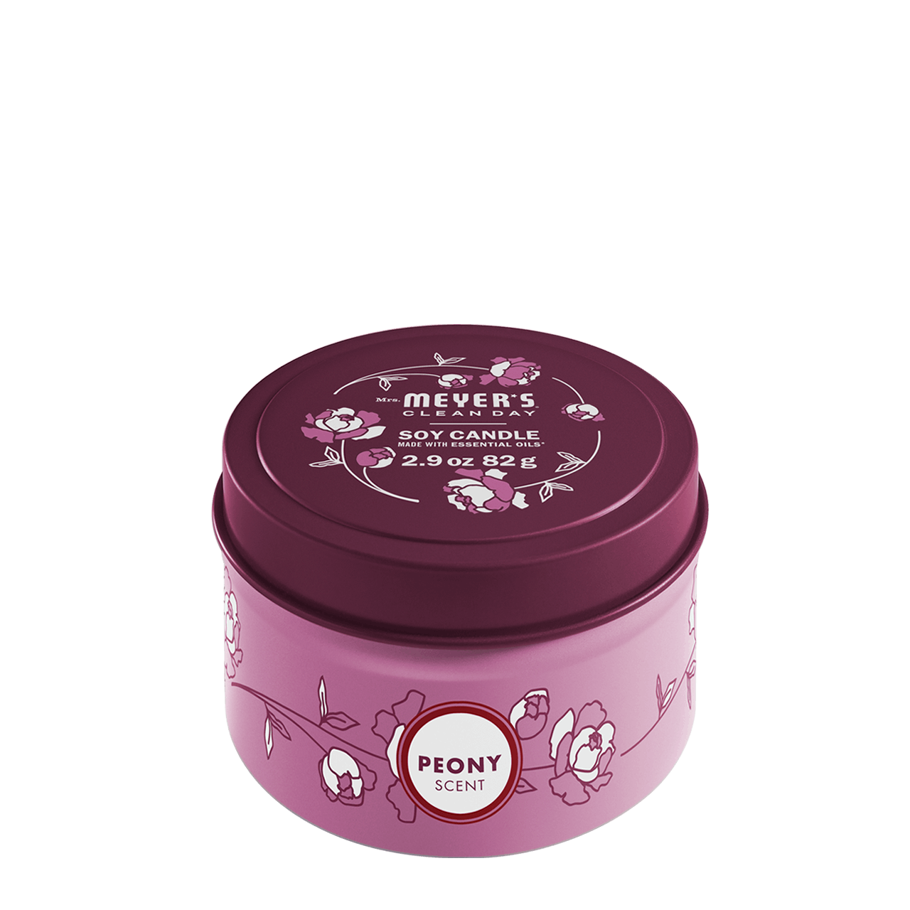 Peony Small Scented Tin Candle | Mrs. Meyer's Clean Day