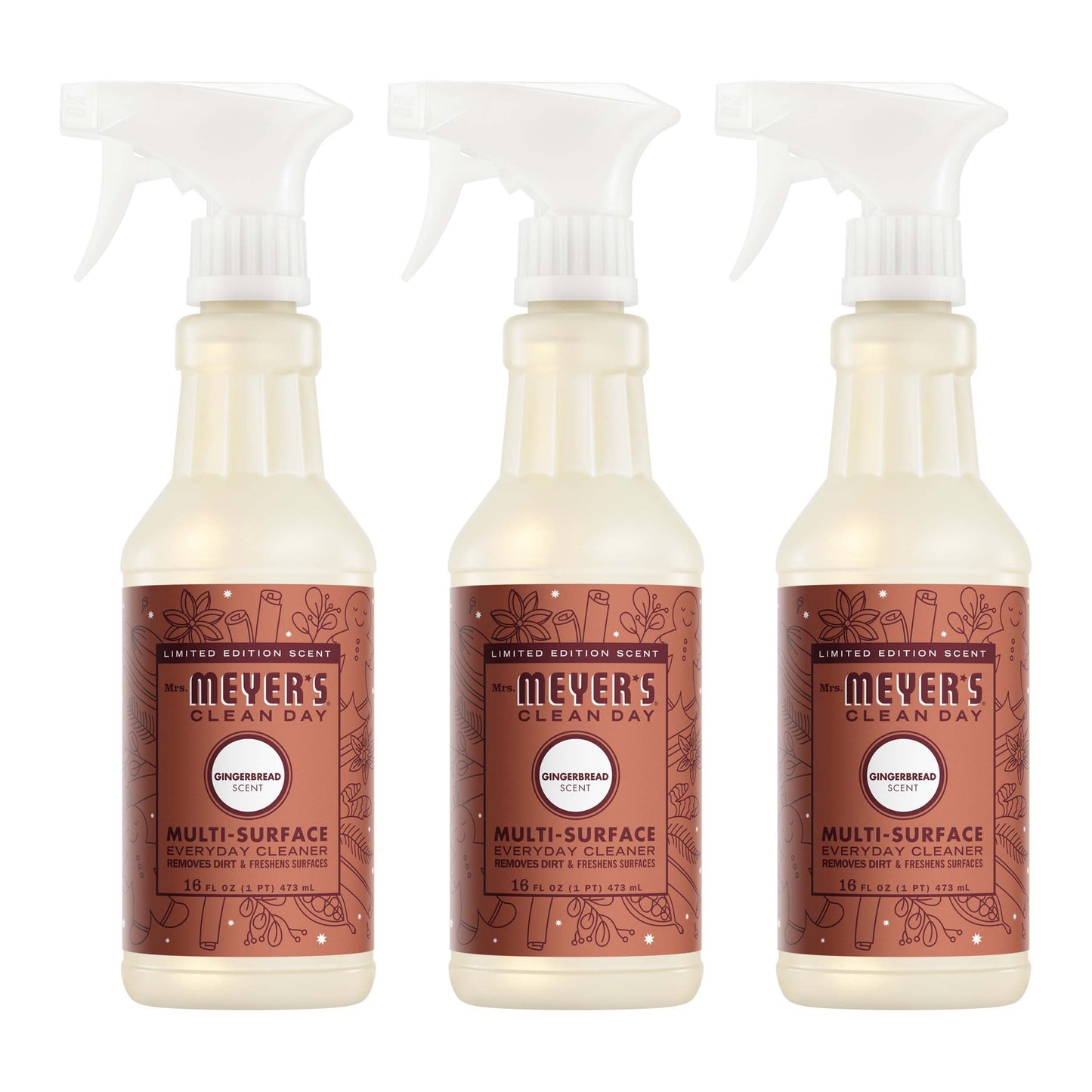 Gingerbread Multi-Surface Cleaning Spray 3-Count Bundle | Mrs. Meyer's Clean Day