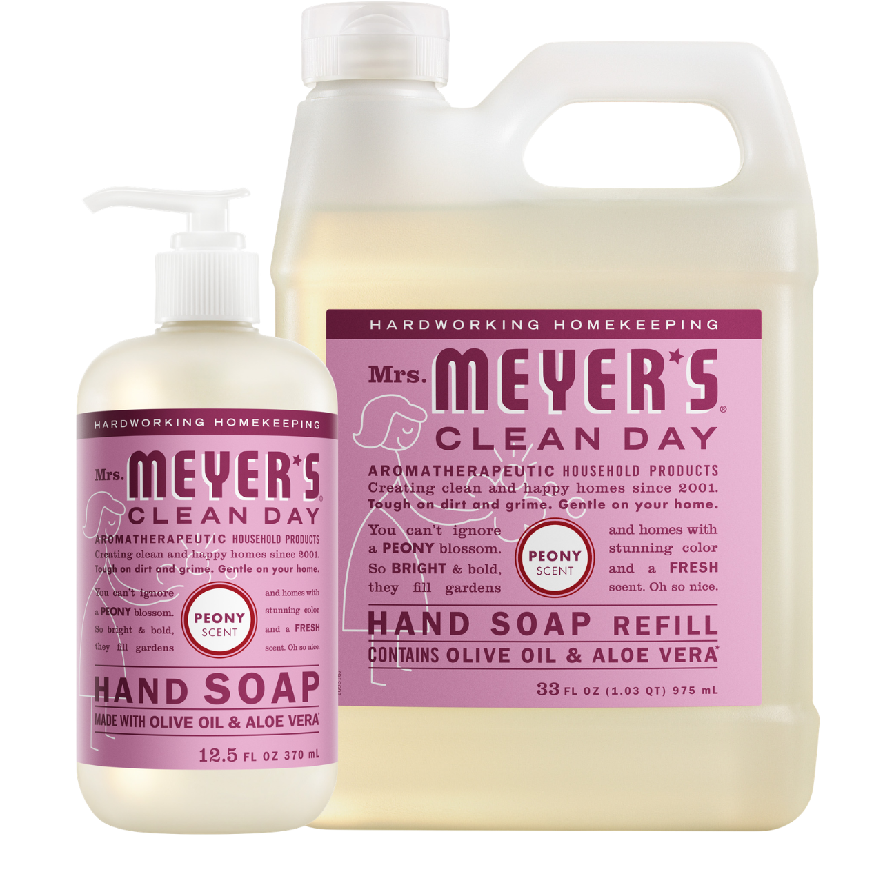 Peony Hand Care Soap & Refill Set | Mrs. Meyer's Clean Day