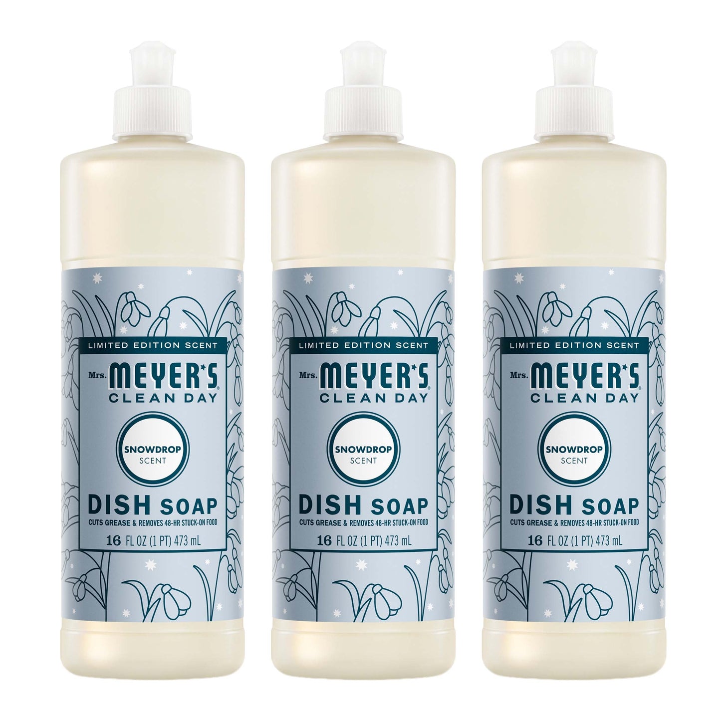 Snowdrop Dish Soap Value 3-Count Bundle | Mrs. Meyer's Clean Day