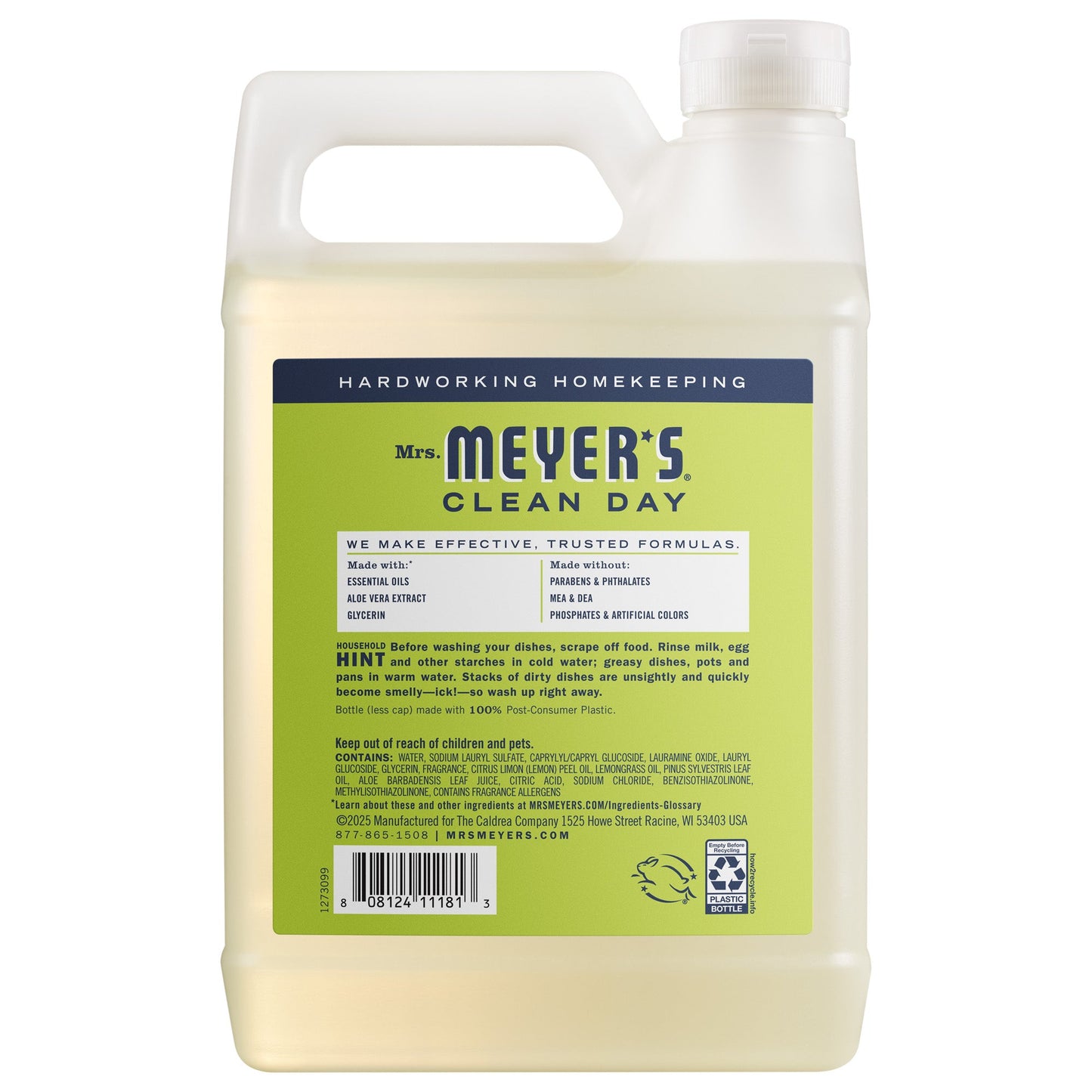Lemon Verbena Dish Soap Refill Bottle | Mrs. Meyer's Clean Day