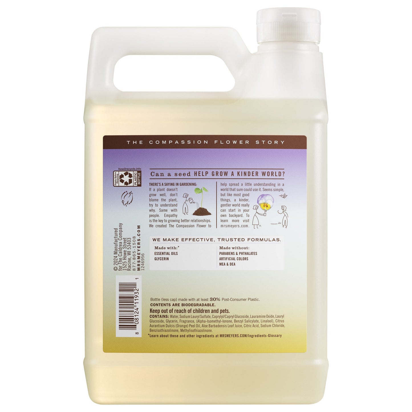 Compassion Flower Dish Soap Refill Bottle | Mrs. Meyer's Clean Day