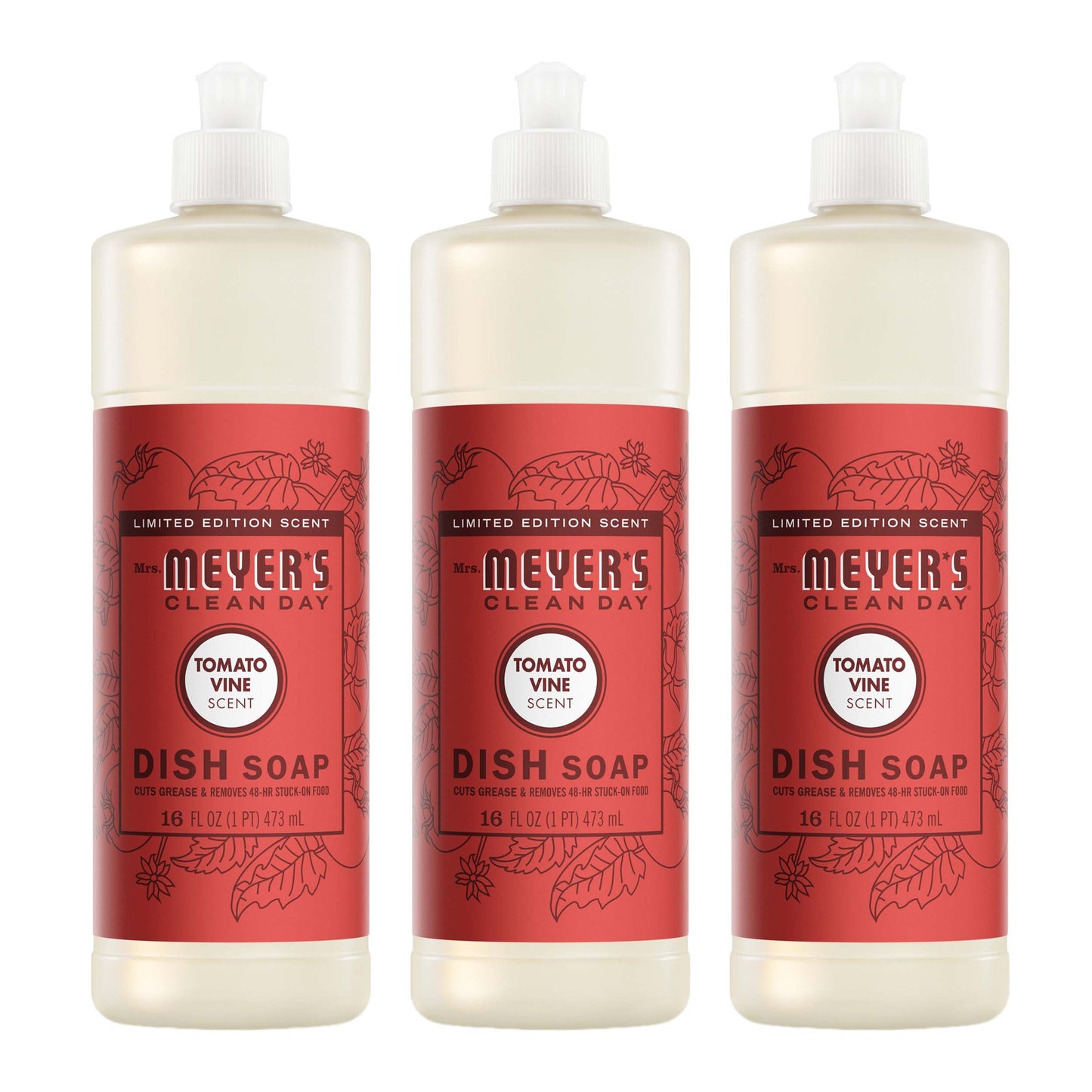 tomato vine Dish Soap for Kitchen Cleanup three count Bundle | Mrs. Meyer's Clean Day