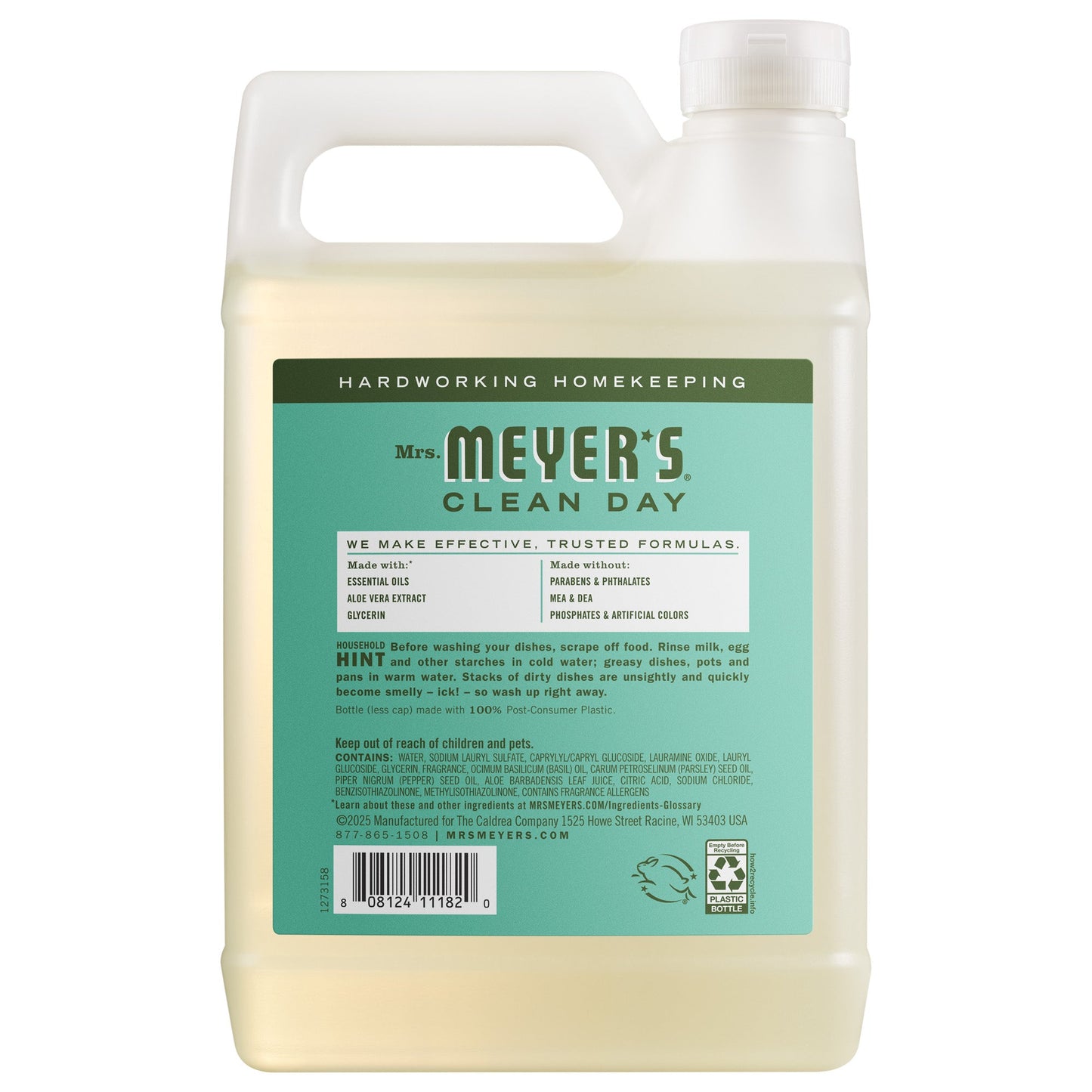 Basil Dish Soap Refill Bottle | Mrs. Meyer's Clean Day