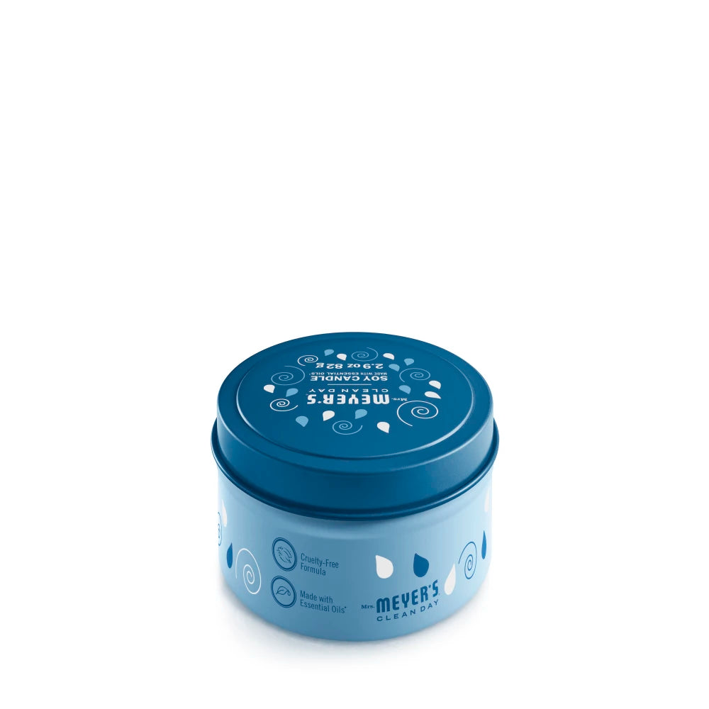 Rain Water Small Scented Tin Candle | Mrs. Meyer's Clean Day